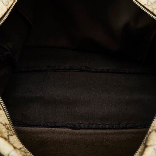 グッチ GGスプリーム ショルダーバッグ メッセンジャーバッグ 211107 ベージュ ブラウン PVC レザー レディース GUCCI 【中古】