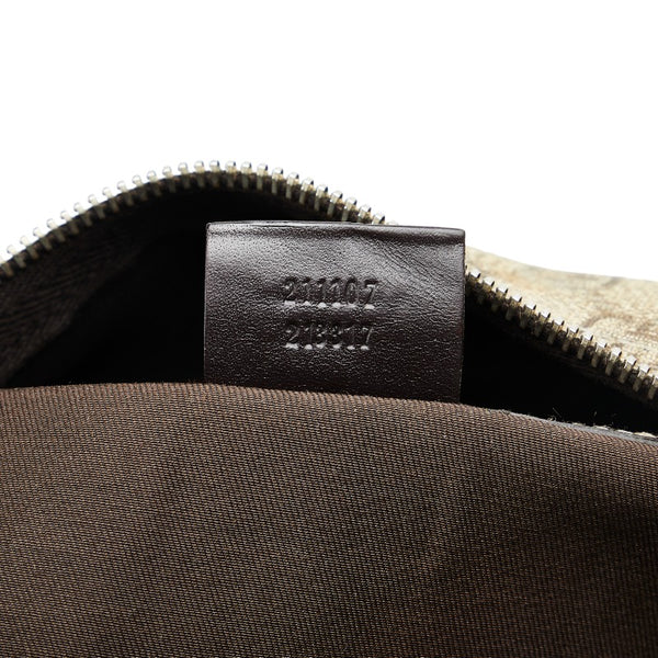 グッチ GGスプリーム ショルダーバッグ メッセンジャーバッグ 211107 ベージュ ブラウン PVC レザー レディース GUCCI 【中古】