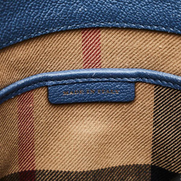バーバリー ノバチェック ハンドバッグ ショルダーバッグ 2WAY ブルー レザー レディース BURBERRY 【中古】