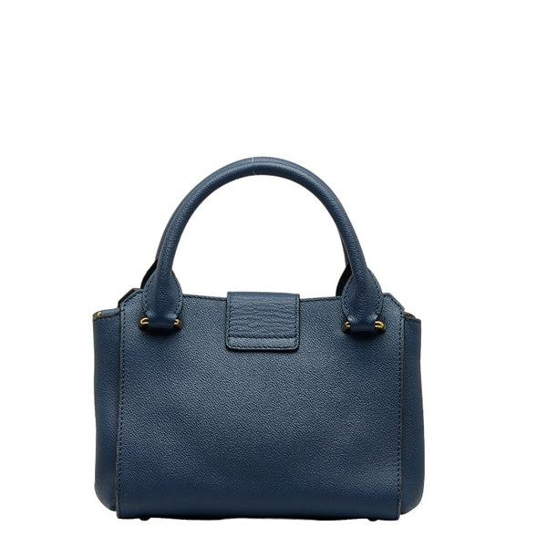 バーバリー ノバチェック ハンドバッグ ショルダーバッグ 2WAY ブルー レザー レディース BURBERRY 【中古】