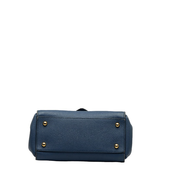 バーバリー ノバチェック ハンドバッグ ショルダーバッグ 2WAY ブルー レザー レディース BURBERRY 【中古】