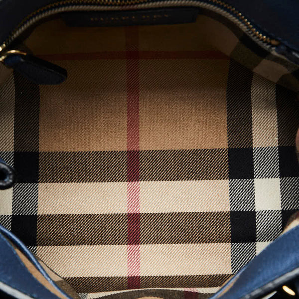 バーバリー ノバチェック ハンドバッグ ショルダーバッグ 2WAY ブルー レザー レディース BURBERRY 【中古】