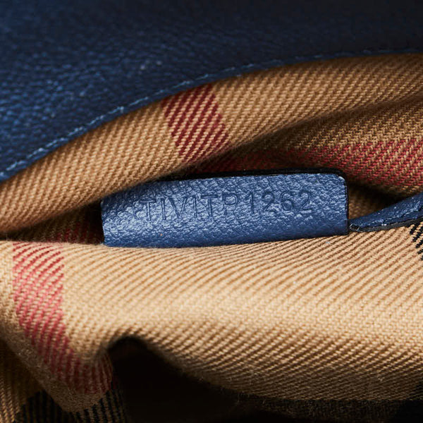 バーバリー ノバチェック ハンドバッグ ショルダーバッグ 2WAY ブルー レザー レディース BURBERRY 【中古】
