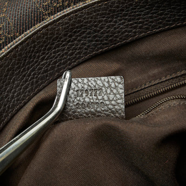 グッチ GG柄 ショルダーバッグ ワンショルダーバッグ 179777 ブラウン キャンバス レザー レディース GUCCI 【中古】