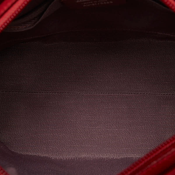 サルヴァトーレフェラガモ ガンチーニ ハンドバッグ AU-21 5825 レッド スウェード レザー レディース Salvatore Ferragamo 【中古】