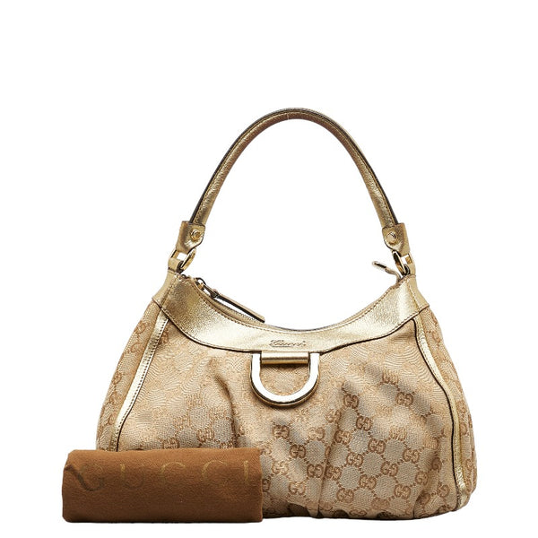 グッチ アビー GGキャンバス ハンドバッグ 190525 ベージュ ゴールド レザー レディース GUCCI 【中古】