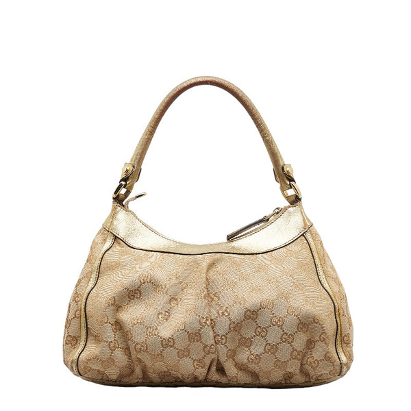 グッチ アビー GGキャンバス ハンドバッグ 190525 ベージュ ゴールド レザー レディース GUCCI 【中古】