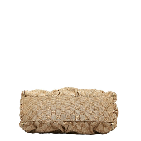 グッチ アビー GGキャンバス ハンドバッグ 190525 ベージュ ゴールド レザー レディース GUCCI 【中古】