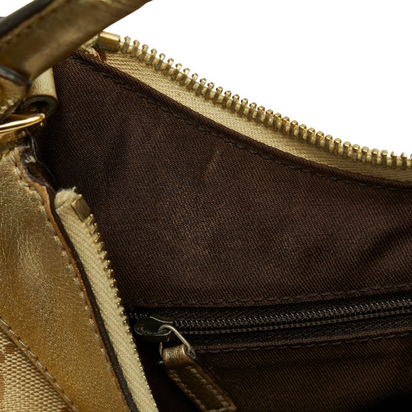 グッチ アビー GGキャンバス ハンドバッグ 190525 ベージュ ゴールド レザー レディース GUCCI 【中古】