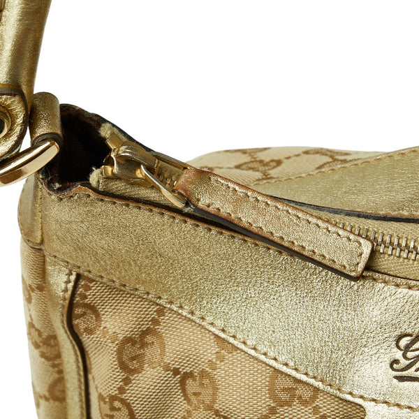 グッチ アビー GGキャンバス ハンドバッグ 190525 ベージュ ゴールド レザー レディース GUCCI 【中古】