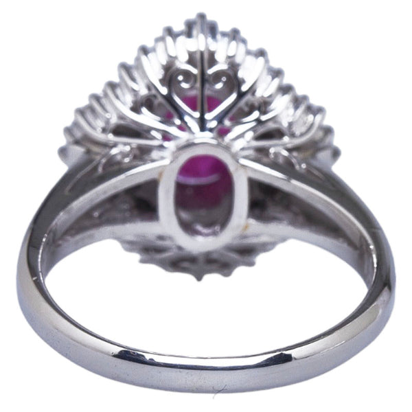 Pt900 プラチナ ルビー1.44ct ダイヤ0.77ct リング 指輪 レディース 11号 【中古】