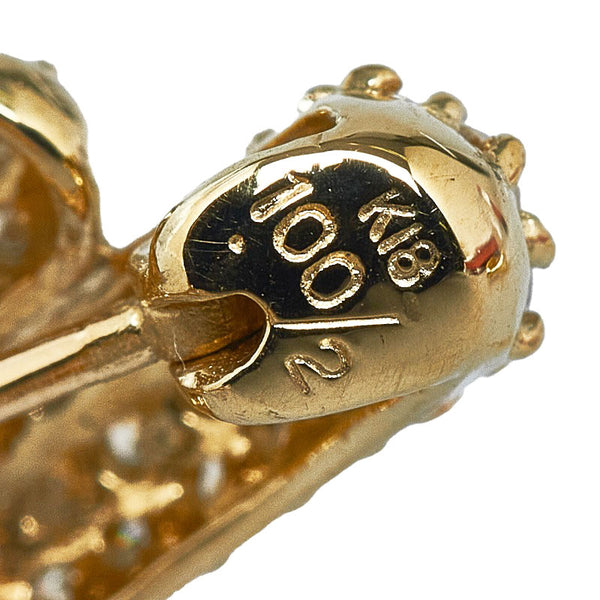 K18YG イエローゴールド ダイヤ1.00ct パヴェ ピアス イヤリング 2WAY レディース 【中古】