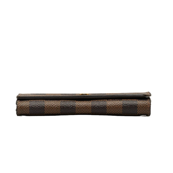 ルイ ヴィトン ダミエ ポルトモネ ビエトレゾール 二つ折り財布 N61730 ブラウン PVC レザー レディース LOUIS VUITTON 【中古】
