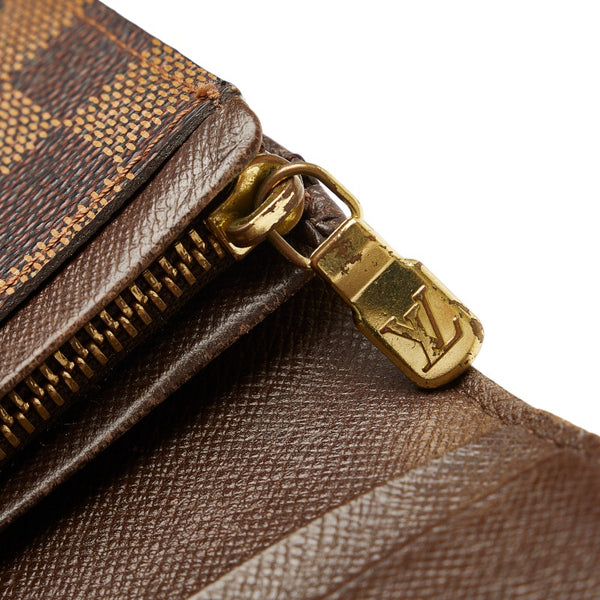 ルイ ヴィトン ダミエ ポルトモネ ビエトレゾール 二つ折り財布 N61730 ブラウン PVC レザー レディース LOUIS VUITTON 【中古】