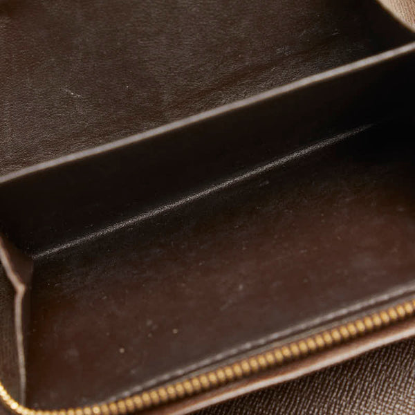 ルイ ヴィトン ダミエ ポルトモネ ビエトレゾール 二つ折り財布 N61730 ブラウン PVC レザー レディース LOUIS VUITTON 【中古】