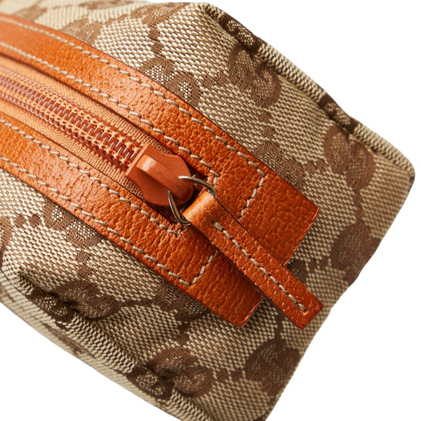 グッチ GGキャンバス ポーチ 29596 ベージュ ブラウン キャンバス レザー レディース GUCCI 【中古】