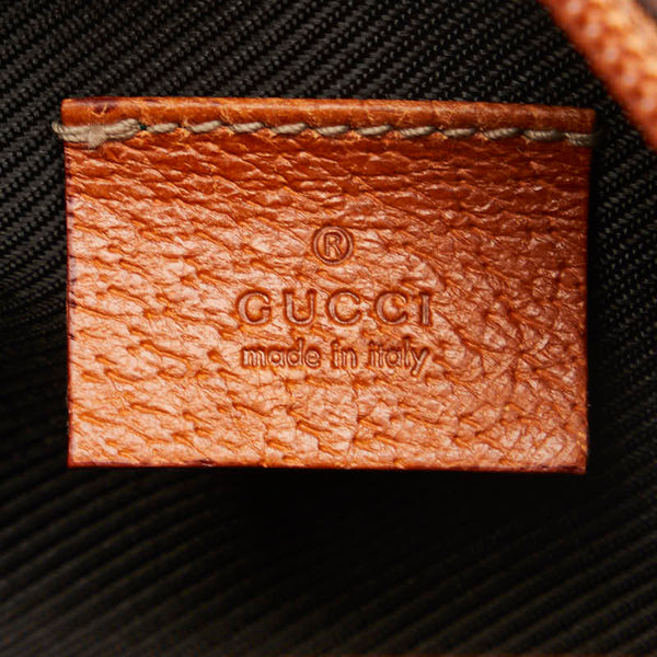 グッチ GGキャンバス ポーチ 29596 ベージュ ブラウン キャンバス レザー レディース GUCCI 【中古】