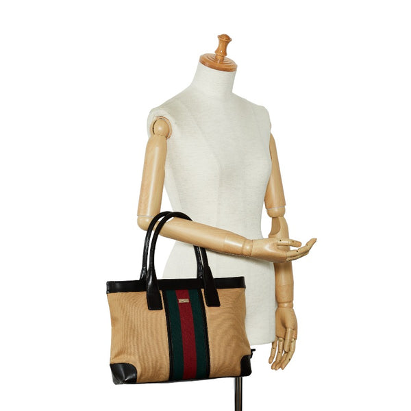 グッチ シェリーライン ハンドバッグ 002 1119 ベージュ マルチカラー キャンバス レザー レディース GUCCI 【中古】