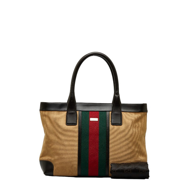 グッチ シェリーライン ハンドバッグ 002 1119 ベージュ マルチカラー キャンバス レザー レディース GUCCI 【中古】