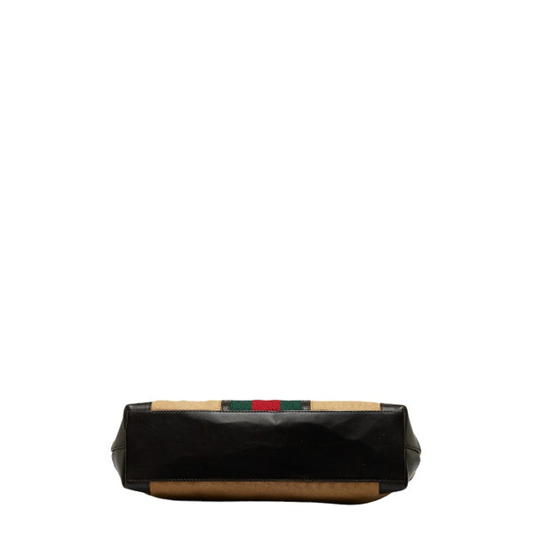 グッチ シェリーライン ハンドバッグ 002 1119 ベージュ マルチカラー キャンバス レザー レディース GUCCI 【中古】