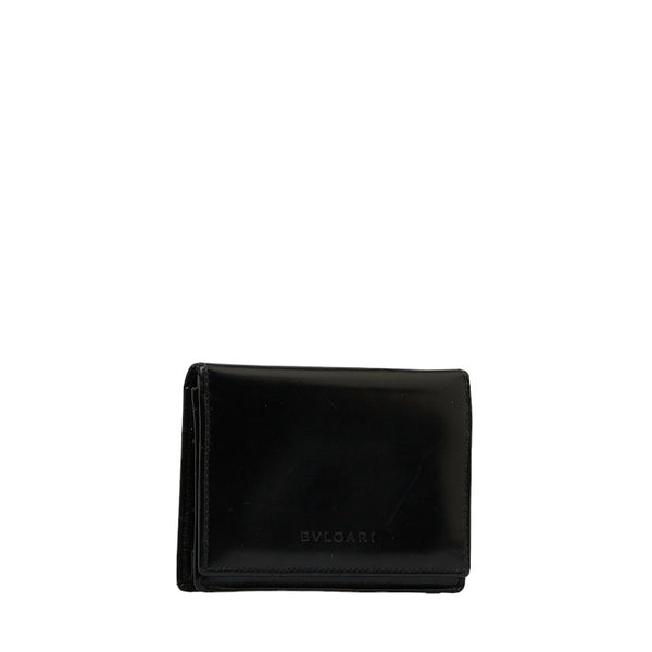 ブルガリ カードケース ブラック レザー レディース BVLGARI 【中古】