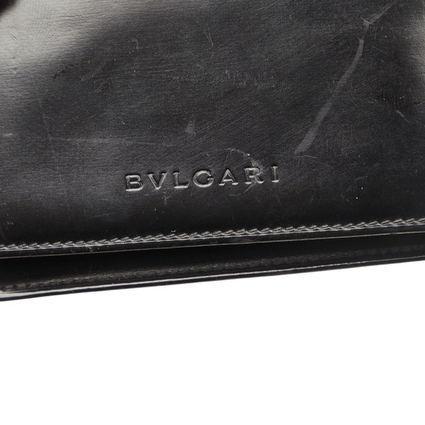 ブルガリ カードケース ブラック レザー レディース BVLGARI 【中古】