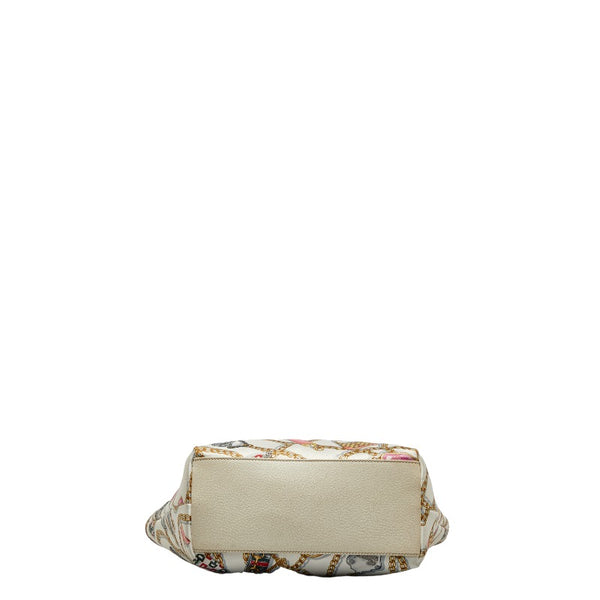 グッチ チェーン柄 総柄 ショルダーバッグ トートバッグ 153009 ホワイト マルチカラー ナイロン レザー レディース GUCCI 【中古】