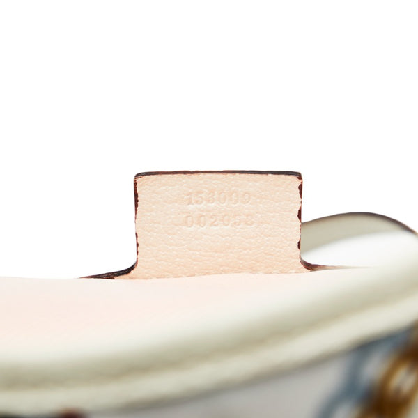 グッチ チェーン柄 総柄 ショルダーバッグ トートバッグ 153009 ホワイト マルチカラー ナイロン レザー レディース GUCCI 【中古】