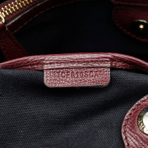 バーバリー ノバチェック ハンドバッグ ショルダーバッグ 2WAY ワインレッド レザー レディース BURBERRY 【中古】