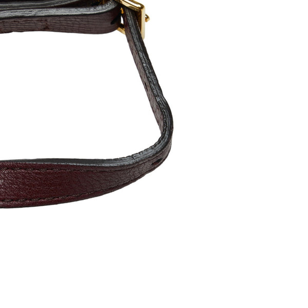 バーバリー ノバチェック ハンドバッグ ショルダーバッグ 2WAY ワインレッド レザー レディース BURBERRY 【中古】