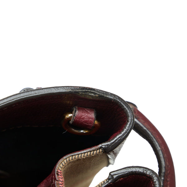 バーバリー ノバチェック ハンドバッグ ショルダーバッグ 2WAY ワインレッド レザー レディース BURBERRY 【中古】