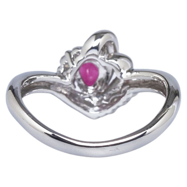 Pt900 プラチナ ルビー0.52ct ダイヤ0.18ct リング 指輪 レディース 9.5号 【中古】