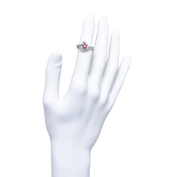 Pt900 プラチナ ルビー0.52ct ダイヤ0.18ct リング 指輪 レディース 9.5号 【中古】