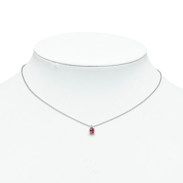 Pt900 プラチナ Pt850 プラチナ ルビー0.43ct ダイヤ0.02ct ネックレス レディース 【中古】
