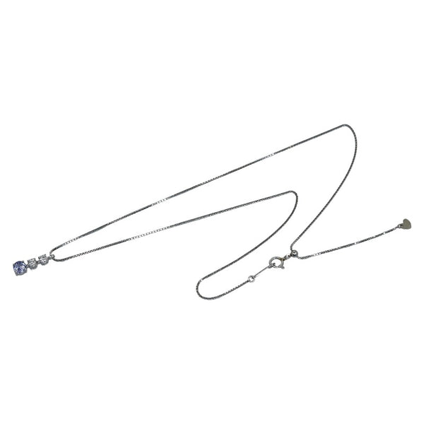 Pt900 プラチナ Pt850 プラチナ タンザナイト0.48ct ダイヤ0.25ct ペンダントネックレス ネックレス レディース 【中古】