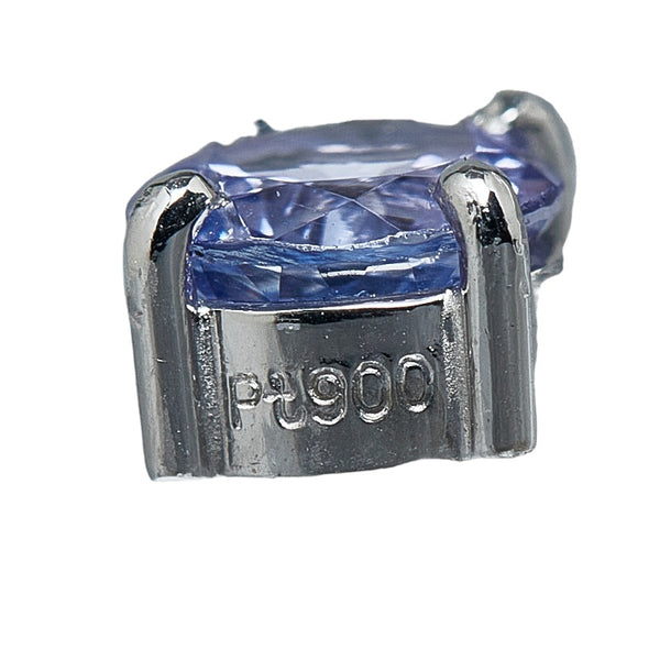 Pt900 プラチナ Pt850 プラチナ タンザナイト0.48ct ダイヤ0.25ct ペンダントネックレス ネックレス レディース 【中古】
