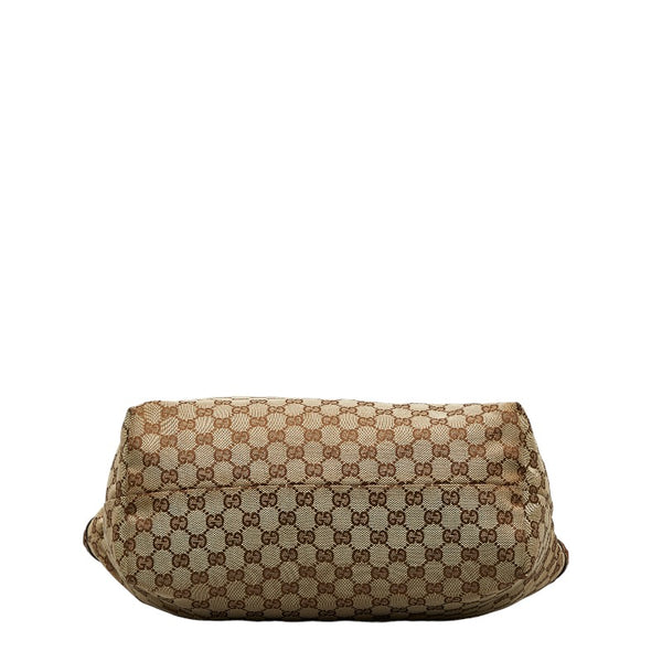 グッチ GGキャンバス バンブータッセル ショルダーバッグ トートバッグ 218780 ベージュ ブラウン キャンバス レザー レディース GUCCI 【中古】