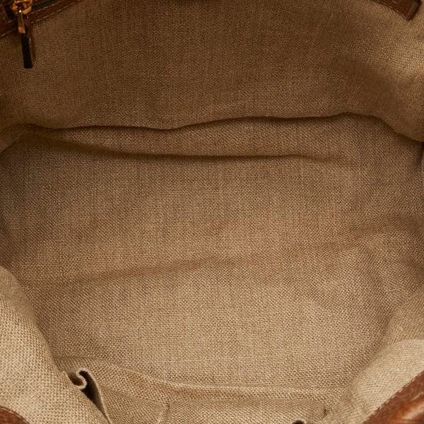 グッチ GGキャンバス バンブータッセル ショルダーバッグ トートバッグ 218780 ベージュ ブラウン キャンバス レザー レディース GUCCI 【中古】