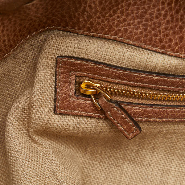 グッチ GGキャンバス バンブータッセル ショルダーバッグ トートバッグ 218780 ベージュ ブラウン キャンバス レザー レディース GUCCI 【中古】