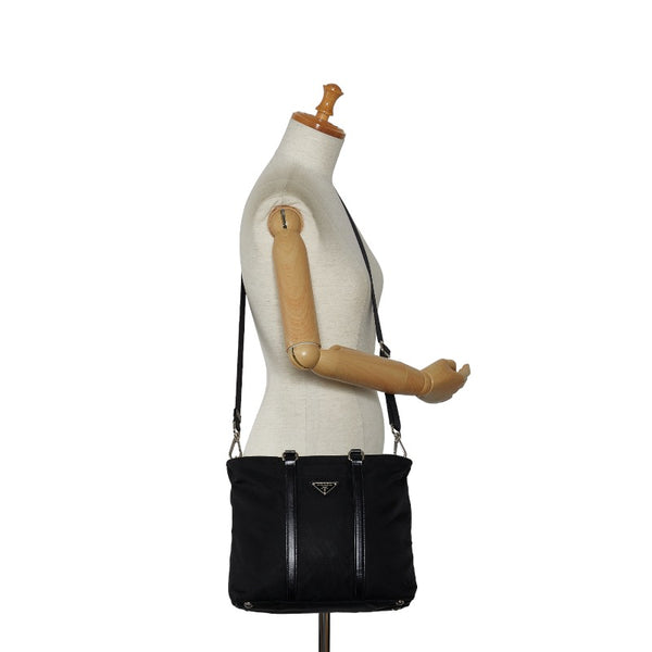 プラダ 三角ロゴプレート ハンドバッグ ショルダーバッグ 2WAY ブラック ナイロン レディース PRADA 【中古】