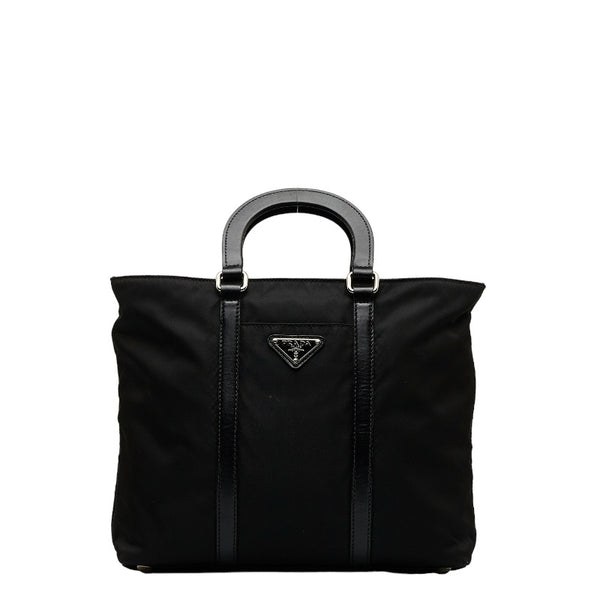 プラダ 三角ロゴプレート ハンドバッグ ショルダーバッグ 2WAY ブラック ナイロン レディース PRADA 【中古】