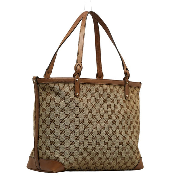 グッチ GGキャンバス トートバッグ ショルダーバッグ 247209 ベージュ キャンバス レザー レディース GUCCI 【中古】