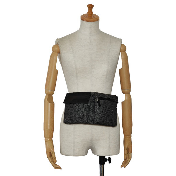 グッチ GGデニム ボディバッグ ウエストバッグ 28566 ブラック デニム レザー レディース GUCCI 【中古】