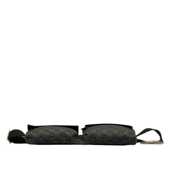 グッチ GGデニム ボディバッグ ウエストバッグ 28566 ブラック デニム レザー レディース GUCCI 【中古】