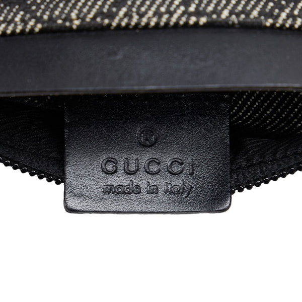 グッチ GGデニム ボディバッグ ウエストバッグ 28566 ブラック デニム レザー レディース GUCCI 【中古】