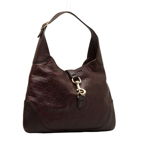 グッチ グッチシマ ジャッキー ワンショルダー 153029 ブラウン レザー レディース GUCCI 【中古】