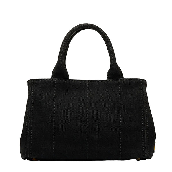 プラダ カナパSS トートバッグ ブラック キャンバス レディース PRADA 【中古】