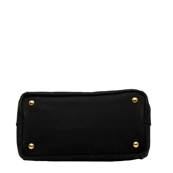 プラダ カナパSS トートバッグ ブラック キャンバス レディース PRADA 【中古】