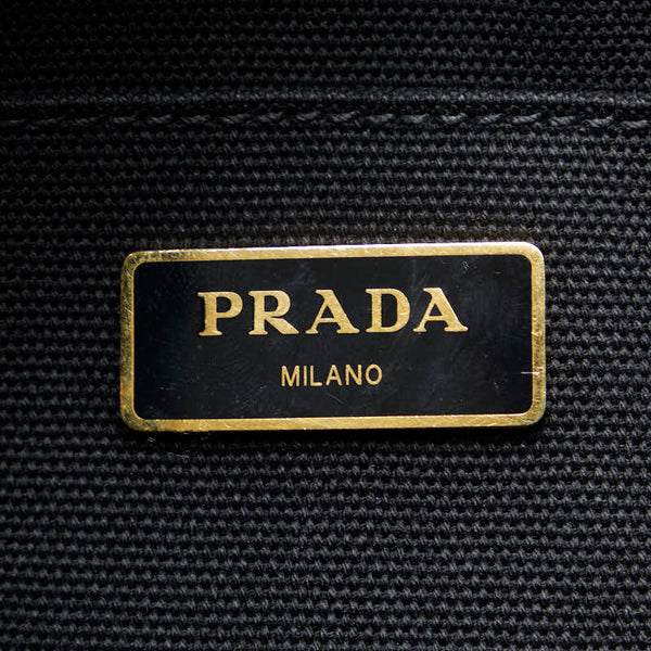 プラダ カナパSS トートバッグ ブラック キャンバス レディース PRADA 【中古】