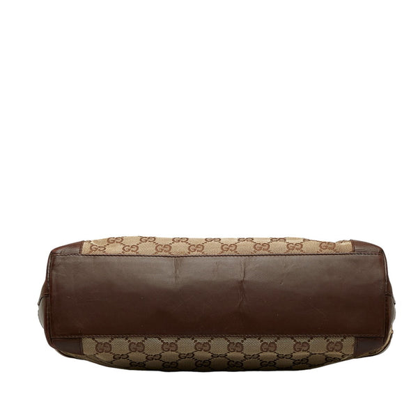 グッチ GGキャンバス ハンドバッグ トートバッグ 002 1119 ベージュ ブラウン キャンバス レザー レディース GUCCI 【中古】